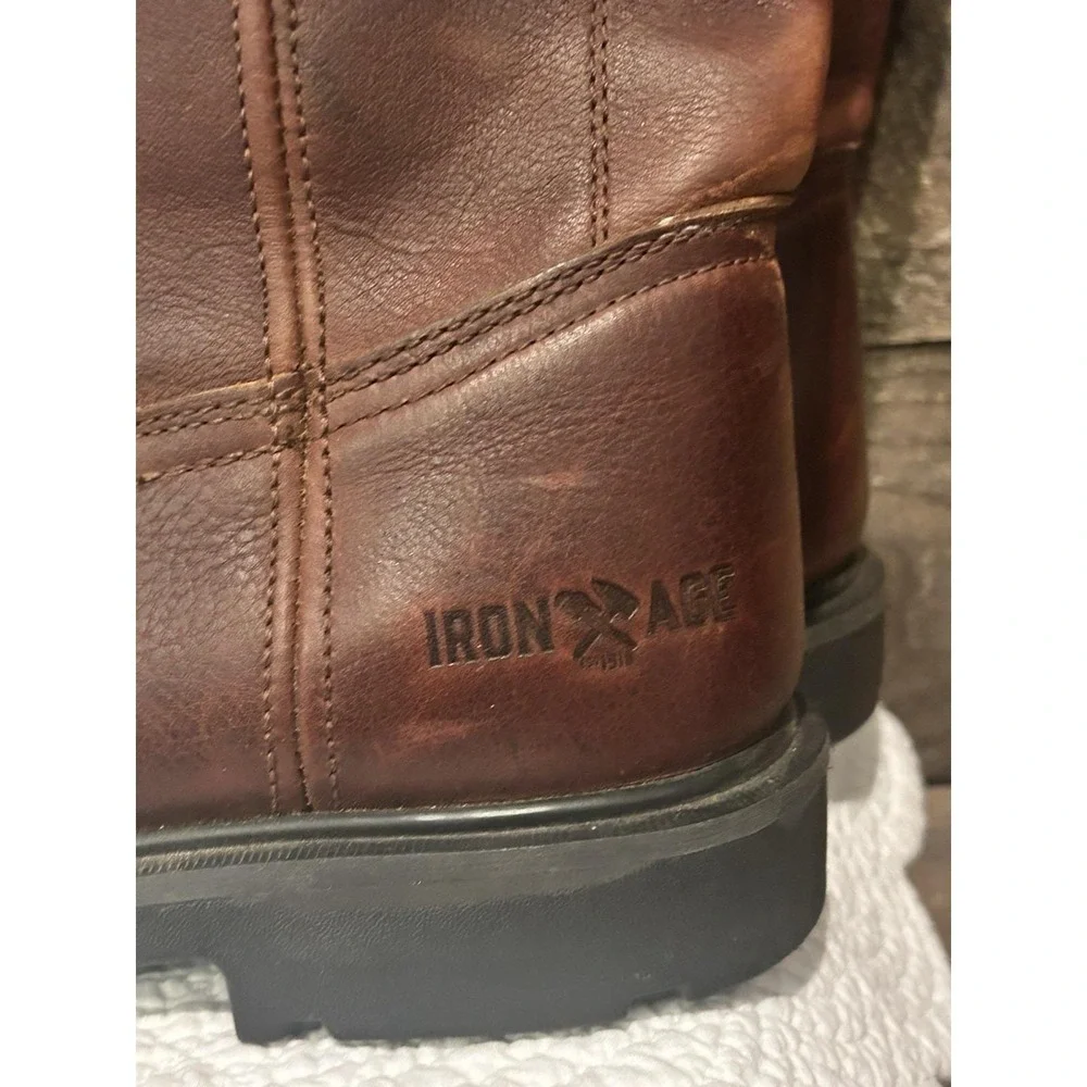 IRON‎ AGE IA0194 Wellington Boot Sz 13 W Brown Composite Toe Yarder